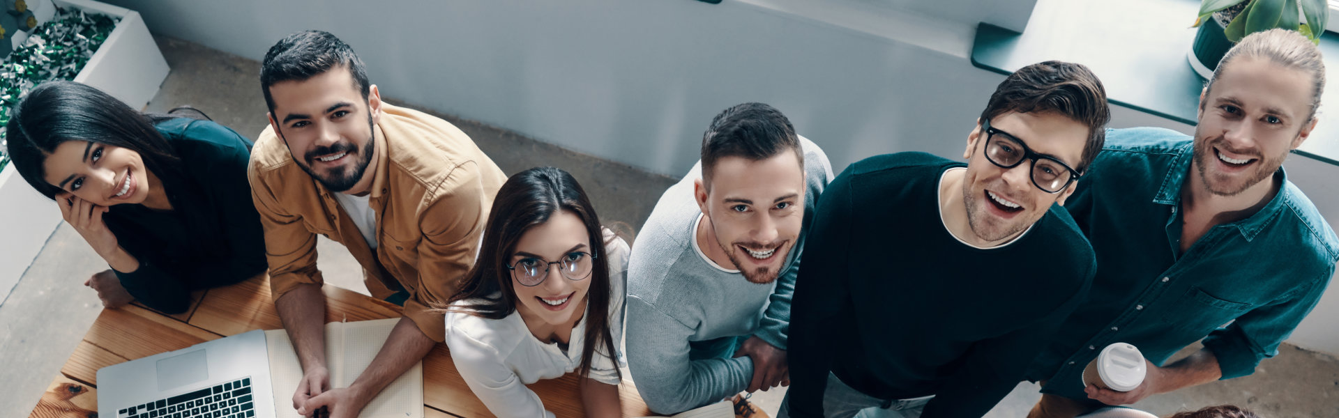 group of professional smiling